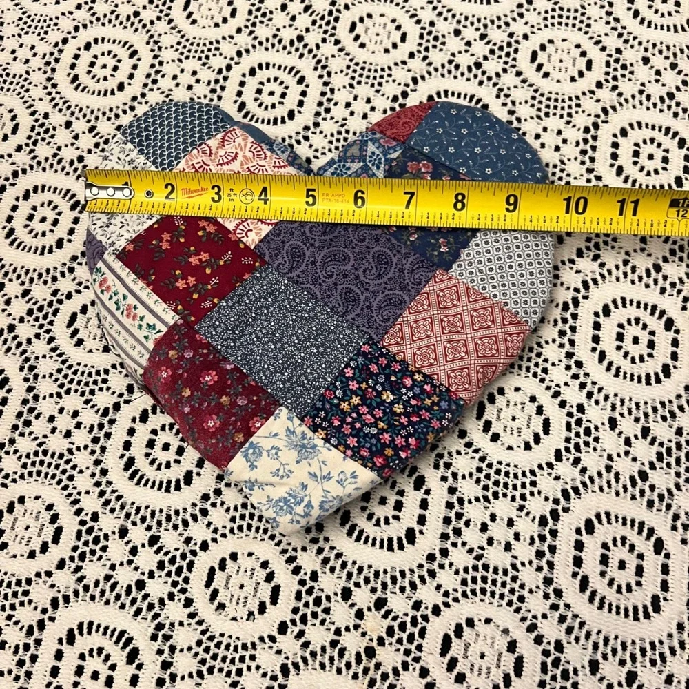 Vintage Handmade Quilted Heart | Pot Holder Wall Decor